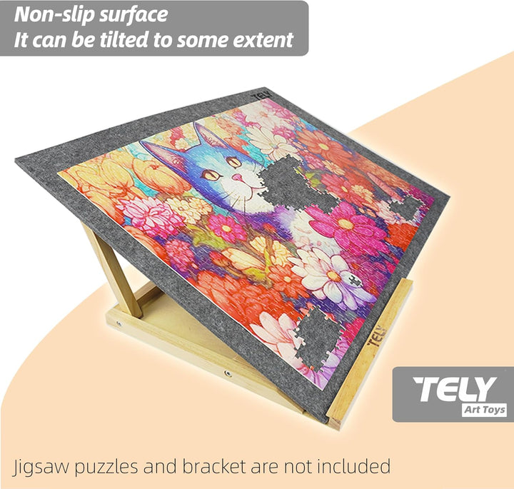 TELY Klappbare Puzzlematte aus Filz für bis zu 1000 Puzzleteile, faltbar zur einfachen Aufbewahrung,