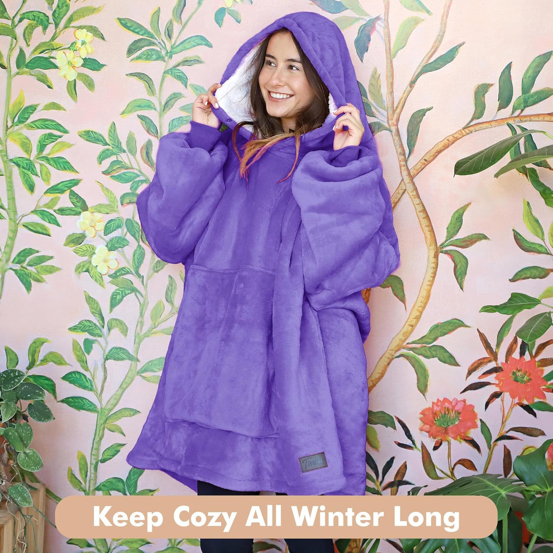 Catalonia Classy Oversized Sherpa Hoodie Decke, grosses Kapuzen-Sweatshirt für Frauen, weiche gemütl