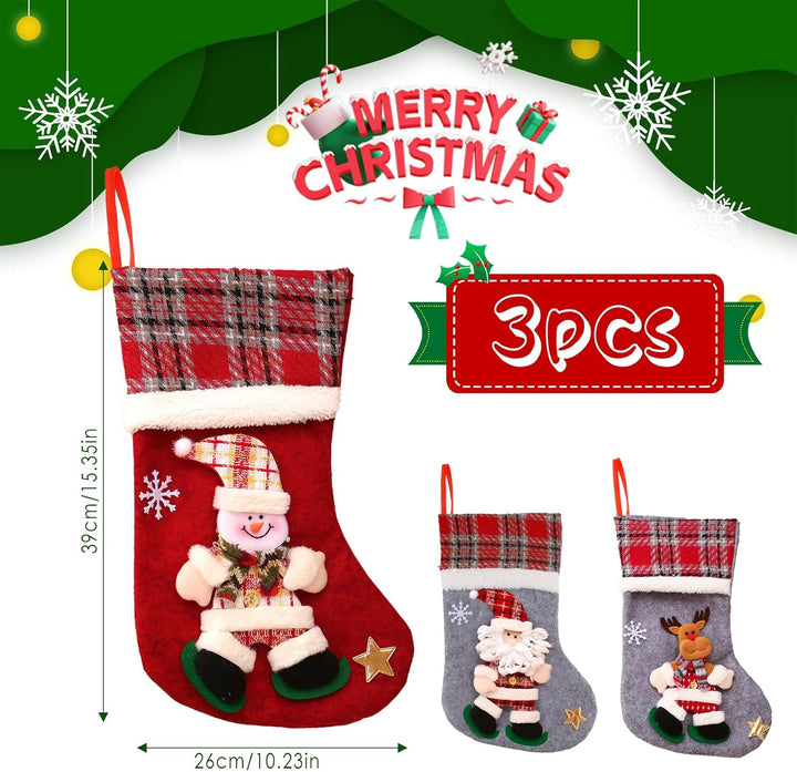 Nikolausstrumpf, 3 STK. Nikolausstiefel, Weihnachtsstrumpf Nikolausstiefel zum Befüllen, Weihnachtss