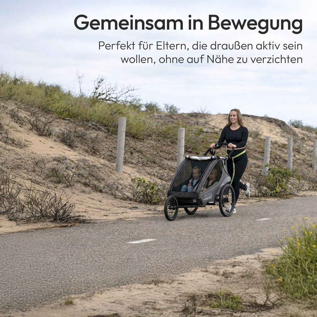 Qeridoo Unisex Jugend 14" Joggewheel for Two-Seater Zubehör für Stühle/Kinderwagen, Schwarz (Schwarz