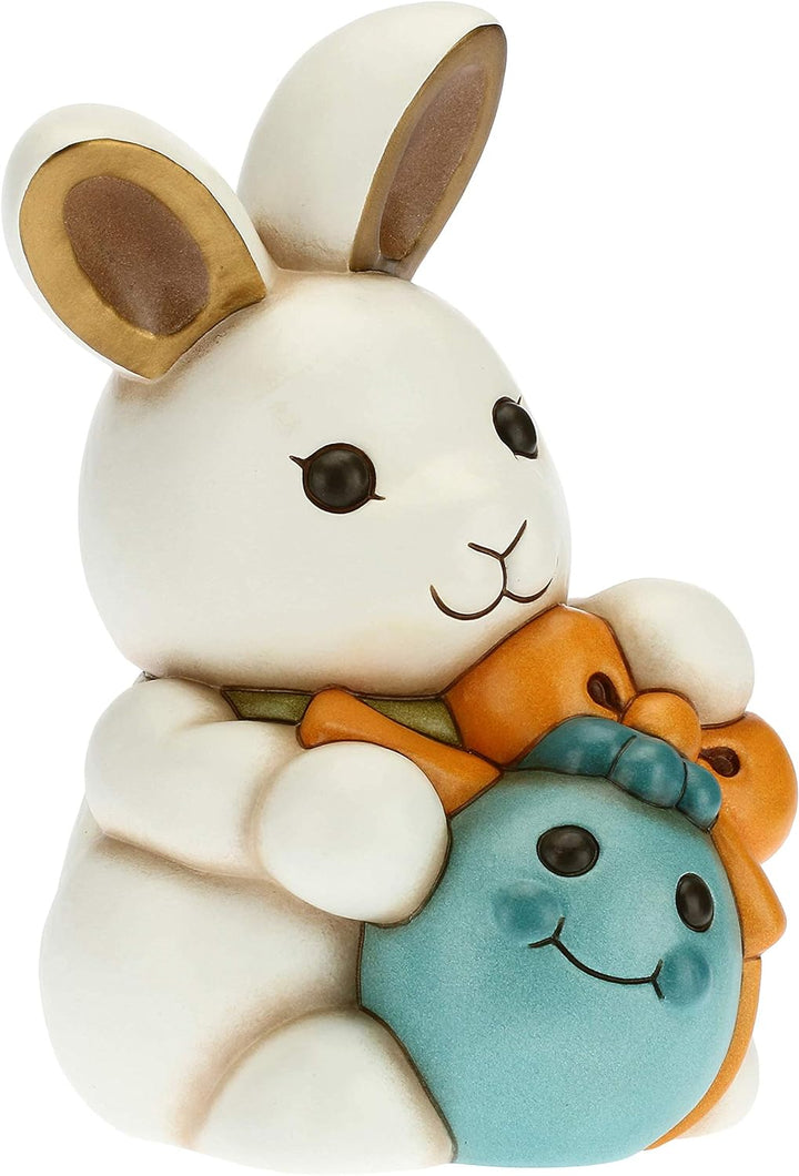 THUN - Entzückendes Joy-Kaninchen mit blauem Ei - Geschenkidee - Linie Color Your Easter - Keramik -