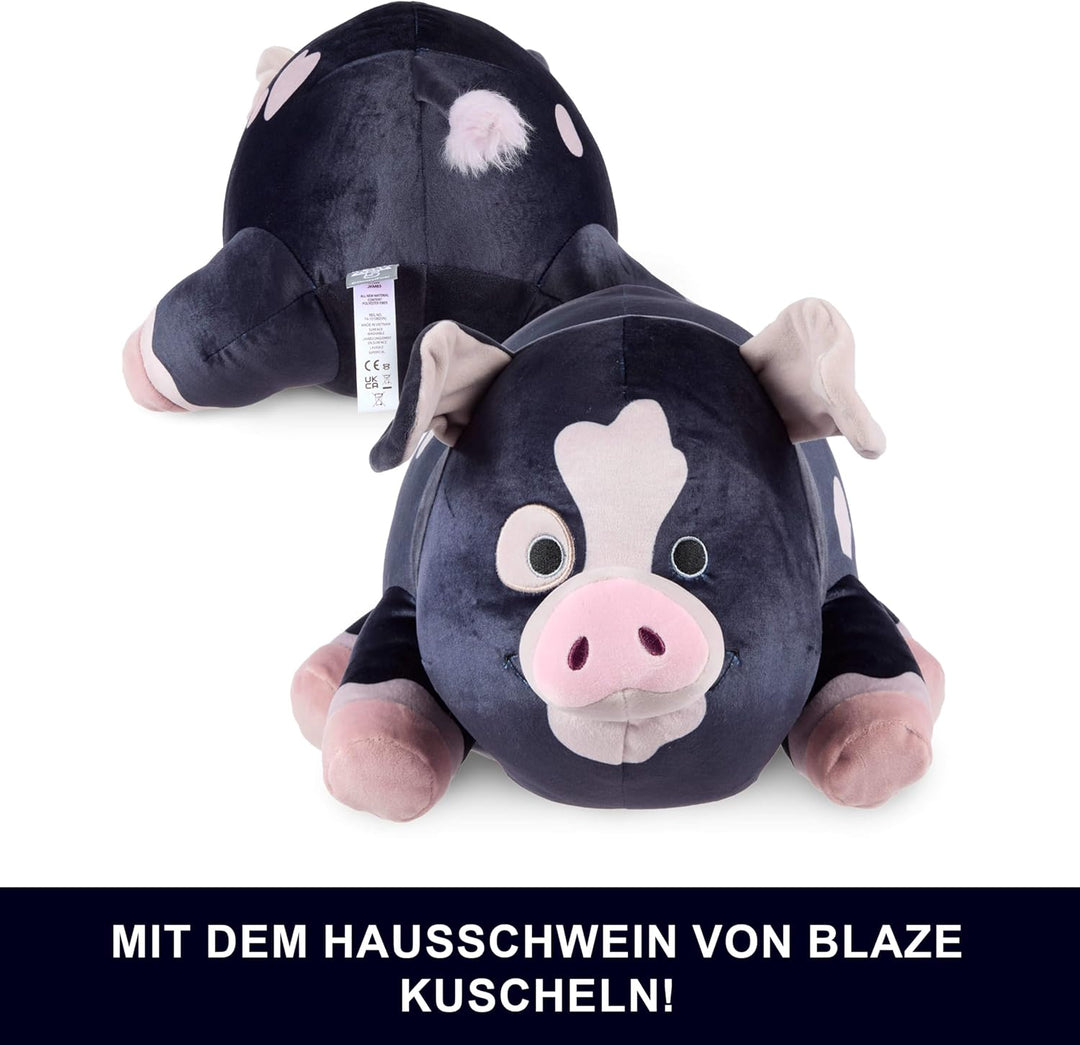 Mattel Disney Pixar Toy Story 5 Hausschwein von Blaze, Plüschtier mit über die Schnauze aktivierbare