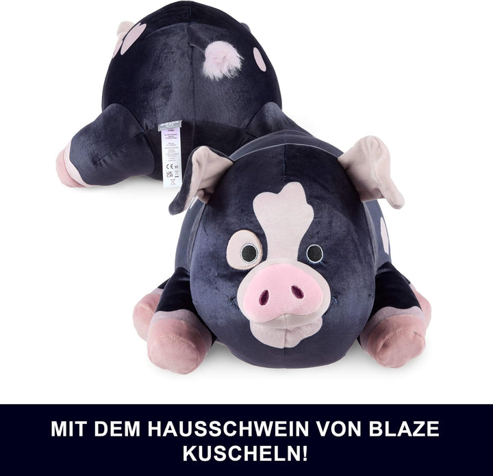 Mattel Disney Pixar Toy Story 5 Hausschwein von Blaze, Plüschtier mit über die Schnauze aktivierbare