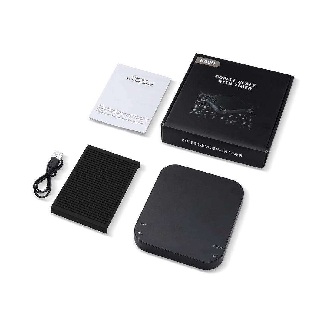 Brifit Kaffeewaage mit Timer, Espresso Waage 3kg/0.1g, Hochpräzise Feinwaage, Waage Küchenwaage USB,
