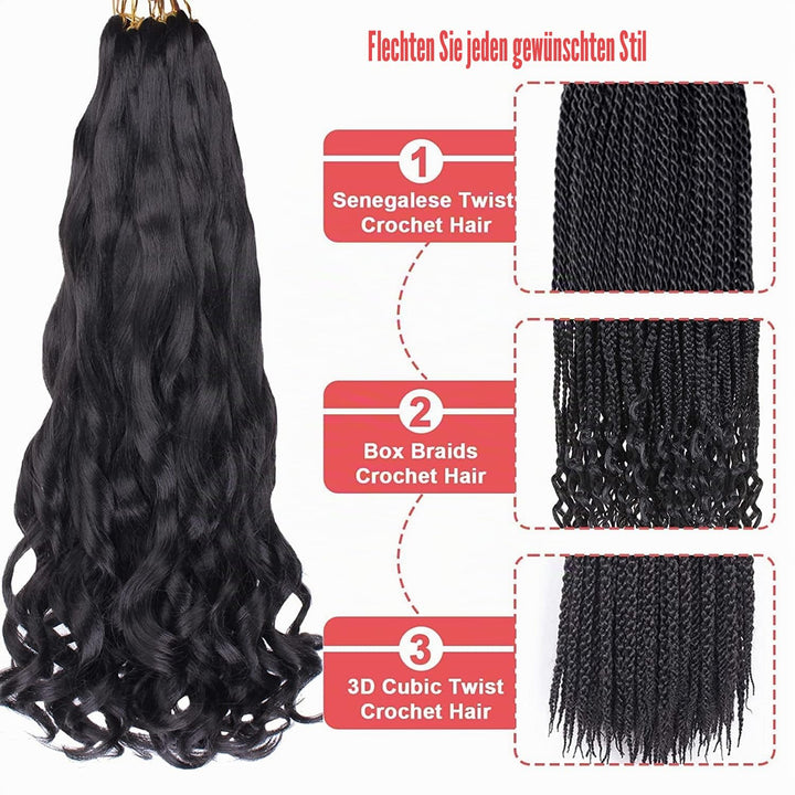 Xtrend 22 Inch 8 Packs French Curls Braiding Hair Pre Stretched Loose Wave Bouncy Braiding Hair Curl