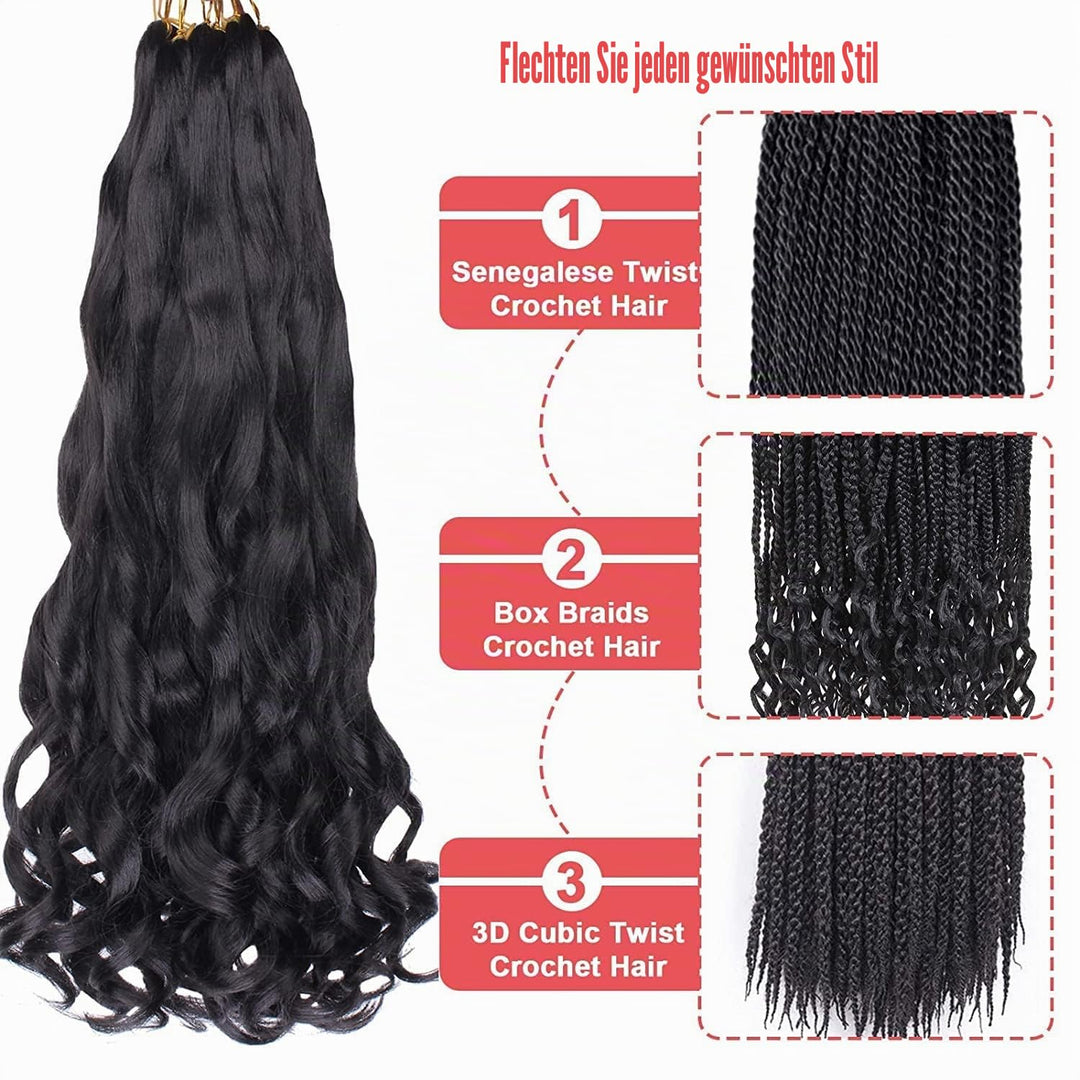 Xtrend 8 Packs French Curls Braiding Hair 22 Inch Pre Stretched Loose Wave Bouncy Braiding Hair Curl