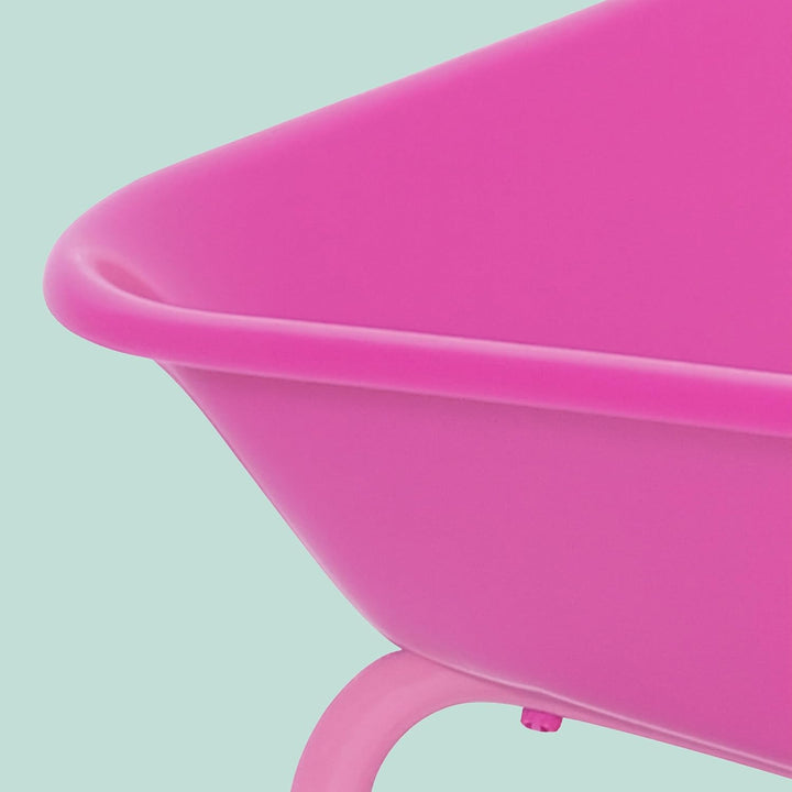 Relaxdays Schubkarre Kinder, rutschfeste Griffe, HBT: 43x74x36 cm, Metall, Kunststoff, Kinder-Scheib