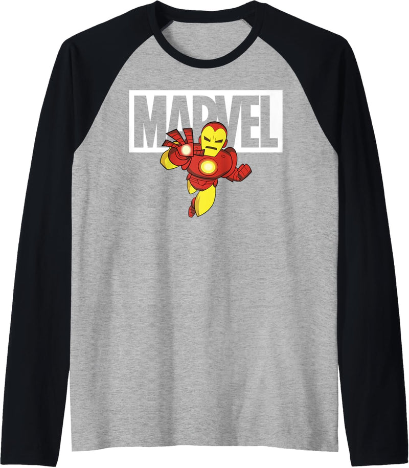 Marvel Avengers Iron Man Logo Doodle Raglan