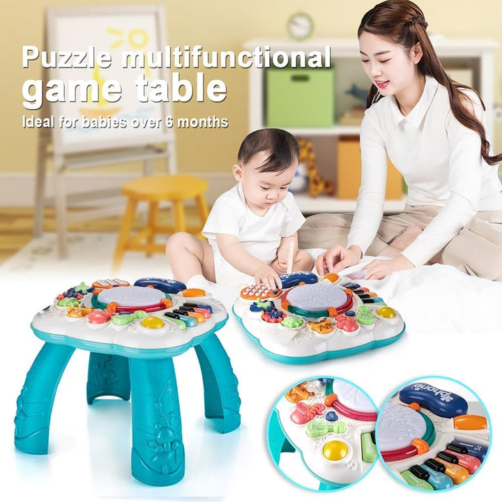 Baby Aktivitätentisch, Musikspielzeug für Babys von 6 bis 12 Monaten, Aktivitätszentrum für 1, 2, 3