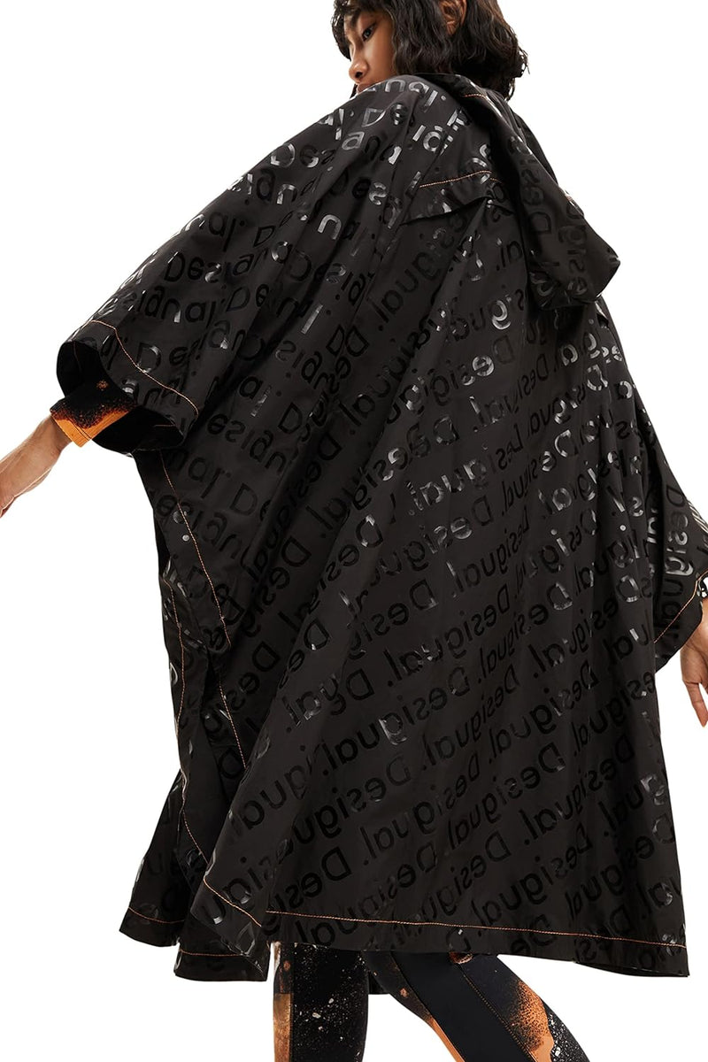 Desigual Damen Poncho_colorama Colima, 2000 Black PONCHO, Schwarz, Einheitsgrösse EU