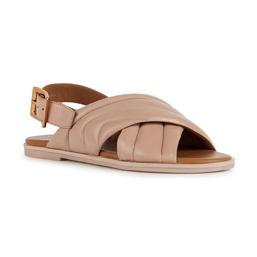 Geox Mädchen D Naileen Flat Sandal 36 EU Nude, 36 EU Nude