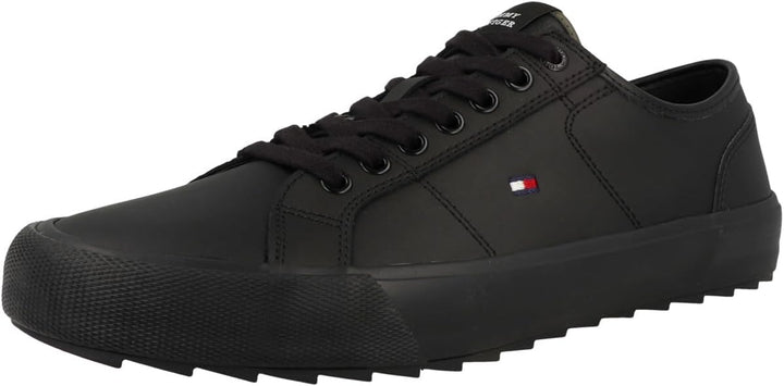 Tommy Hilfiger Herren Vulcanized Sneaker Cleated Schuhe 40 EU Triple Black, 40 EU Triple Black