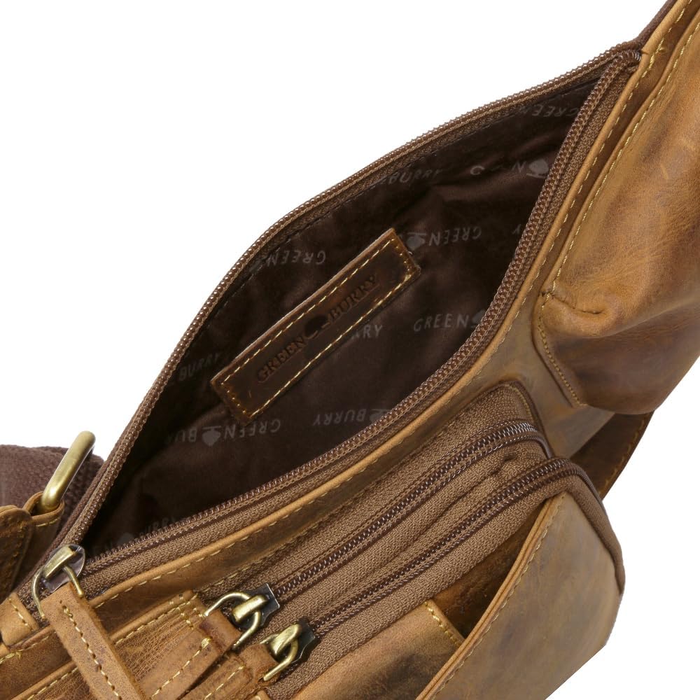 Greenburry Vintage Body-Crossover Bag-4 1559, Umhängetasche Braun, Braun