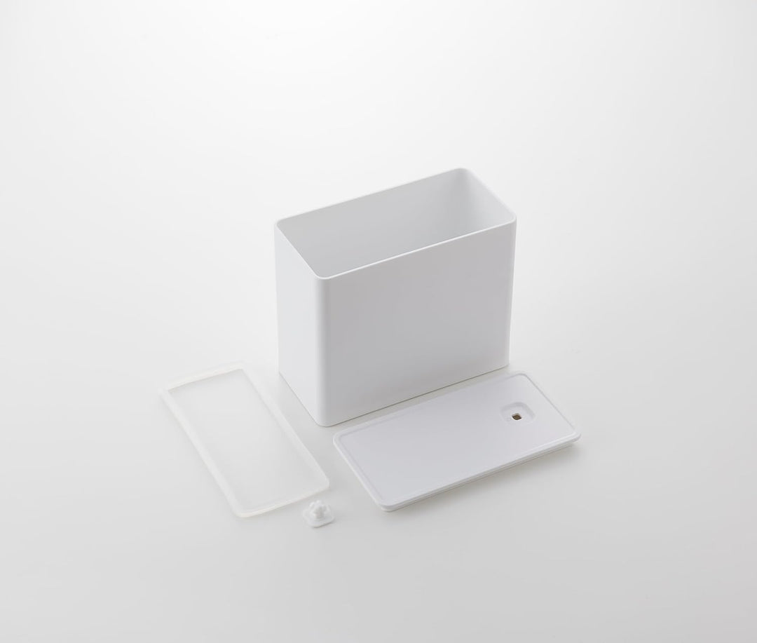 Yamazaki 6907 TOWER Luftdichter Kaffeebehälter, weiss, Polypropylen/Silikon, minimalistisch, 18.4 x