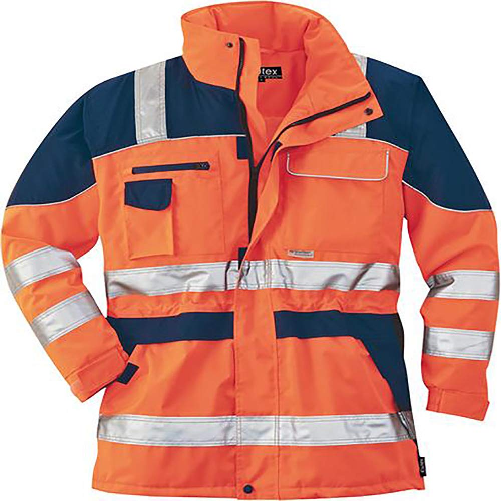 ELUTEX Warnschutz-Parka Safety Plus, 1 Stück, L, orange/navy, 8405 L Orange / Navy, L Orange / Navy