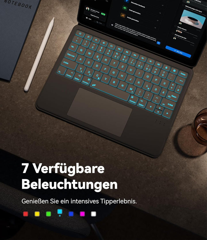 CHESONA iPad Air 11 (M3 2025/M2 2024) & Air 5/4 &Pro 11 4/3/2/1 hülle mit Tastatur, Backstand Rugged