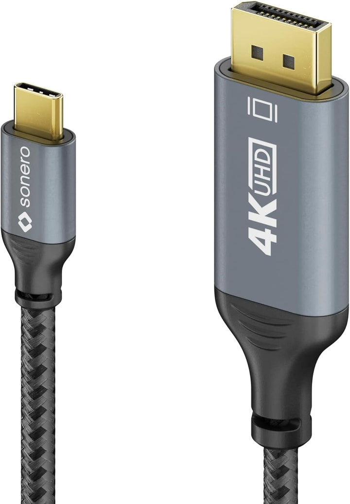 Sonero® 4K USB-C auf DisplayPort Kabel, DisplayPort Stecker auf USB-C Stecker, 4K 60Hz, 21,6 GB/s, B