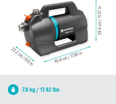 Gardena Gartenpumpe 4300 Silent: Sehr leise Bewässerungspumpe mit innovativem Gehäuse, Fördermenge 4