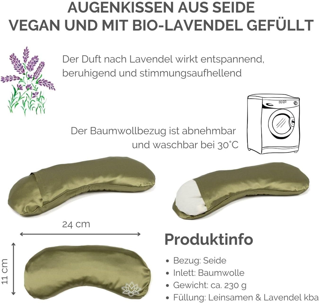 Bodhi Weiches Augenkissen mit Lavendel-Leinsamen-Füllung | Augenmaske für Yoga, Entspannung & Medita