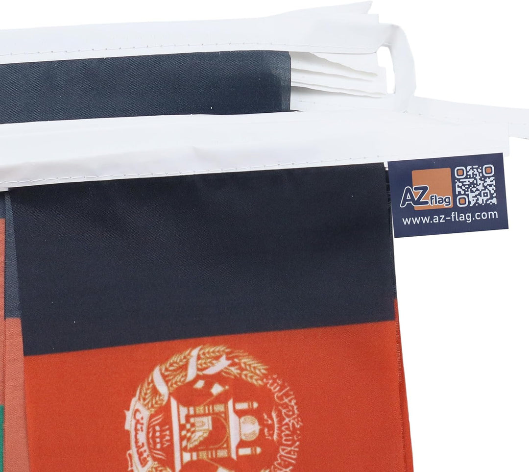 AZ FLAG FAHNENKETTE Afghanistan 12 Meter mit 20 flaggen 45x30cm- AFGHANISCHE Girlande Flaggenkette 3