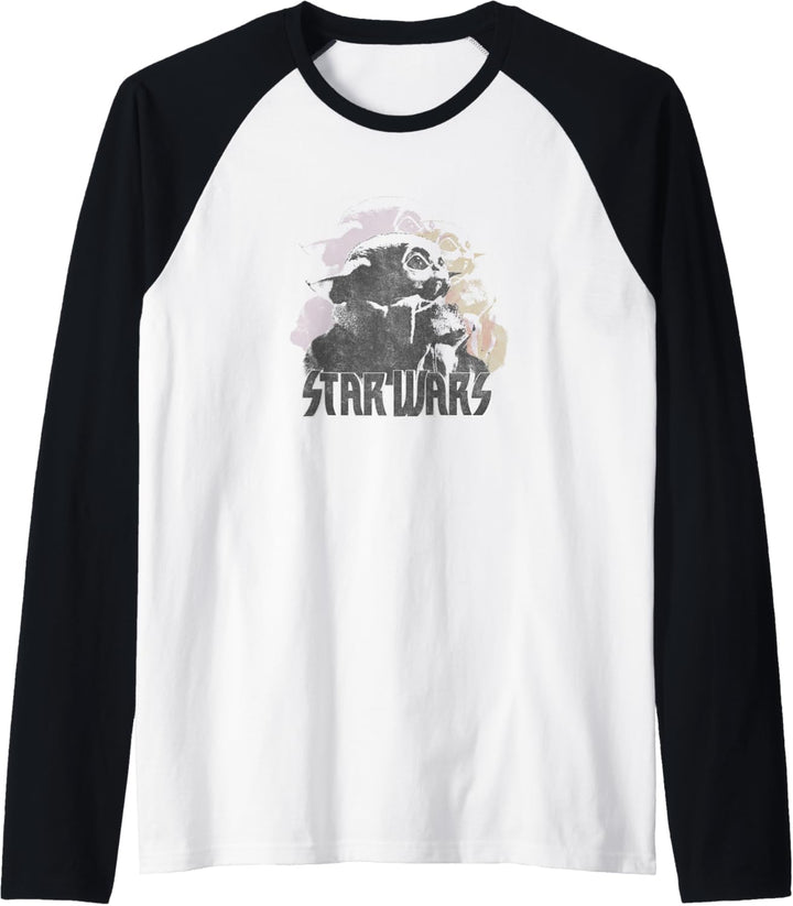 Star Wars: The Mandalorian The Child Faded Colorful Logo Raglan