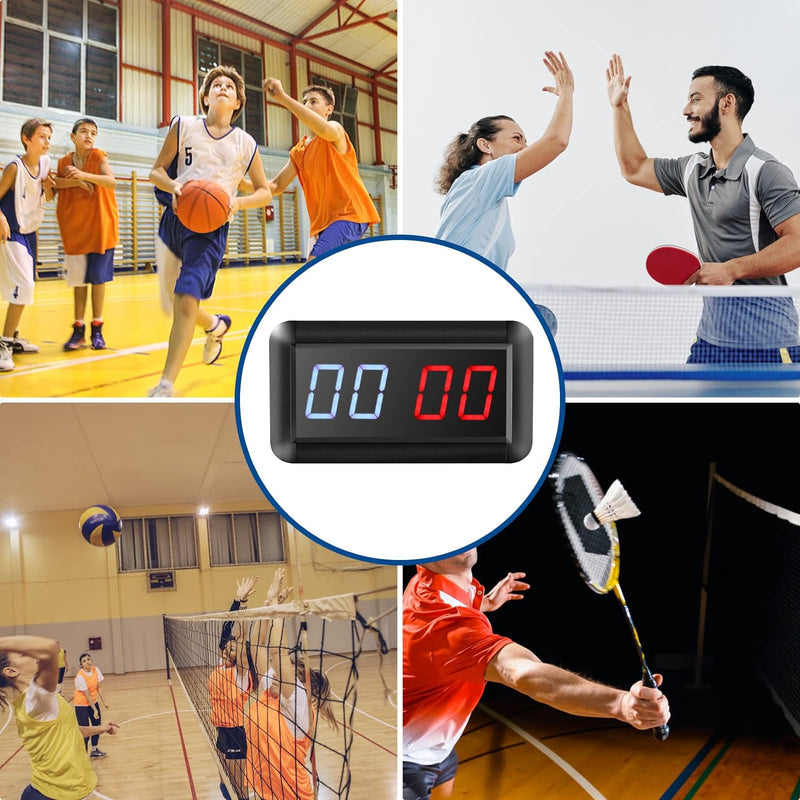 PELLOR Sport Anzeigetafel Fussball Portable Scoreboard, LED Anzeigetafel Elektronisch 0-99 mit Fernb