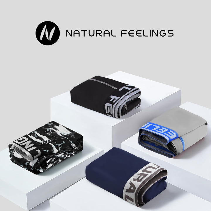 Natural Feelings 9in Boxershorts Herren Sport Unterhosen Manner Lang mit Eingriff Unterwäsche Herren