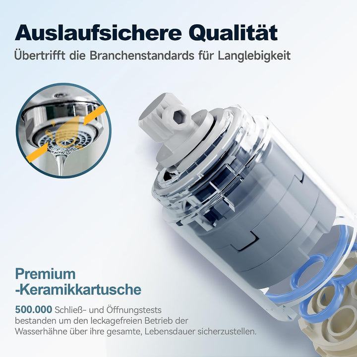Wasserhahn Bad aus Edelstahl, Moderner Waschtischarmatur für Badezimmer mit Keramikkartusche und Ung