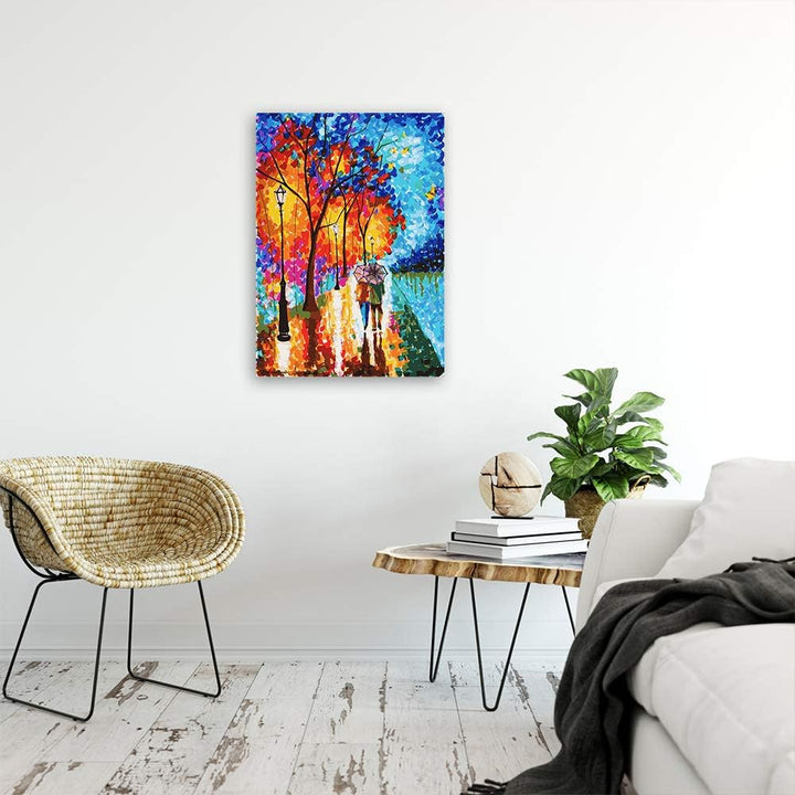 Leinwandbild XXL Herbst Wandbild Kunst für Wohnzimmer Mehrfarbig 80x120 cm 80L x 120B cm M_15414, 80