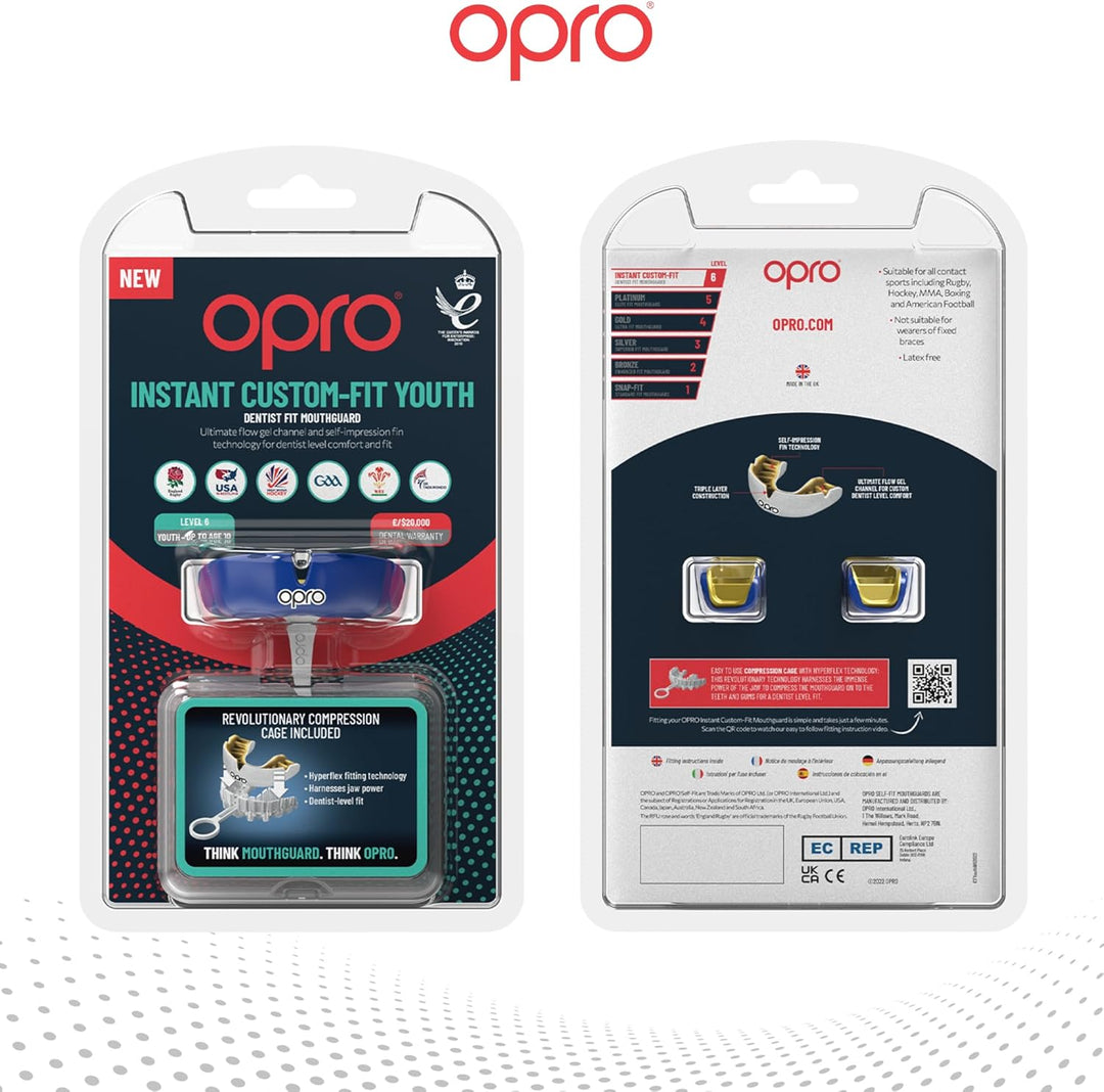 OPRO Instant Custom-Fit Mundschutz, revolutionäre Anpassungstechnologie für ultimativen Komfort und