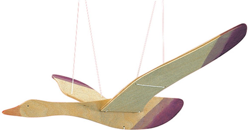 OSTHEIMER 5520065 Mobile Vogel bunt Spannweite 45cm Länge 30cm aus Holz