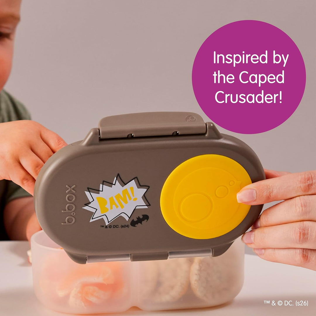 b.box Batman Snackbox | Mini Bento-Brotdose mit 2 auslaufsicheren Fächern | Ideal für Kleinkinder, K