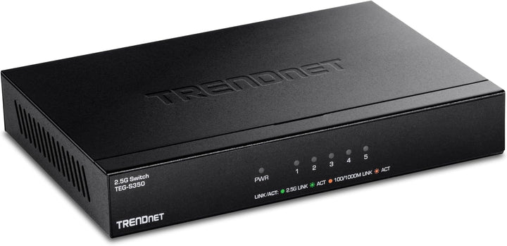 TRENDnet 5-Port Unmanaged 2.5G Switch, 5 x 2.5GBASE-T Ports, 25Gbps Switching-Kapazität, abwärtskomp