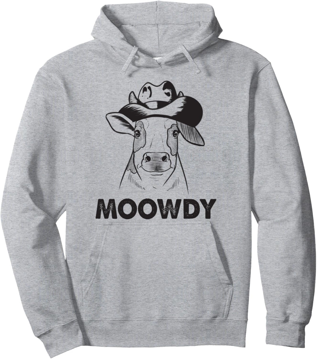 Moowdy Howdy Meme Cow Meowdy Texas Farmer Cowboy Kuh Pullover Hoodie