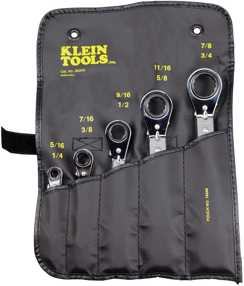 Klein Tools Umschaltknarre Ratschenschlüssel Set, 5-teilig, schwarz 68245 5-Piece, 5-Piece