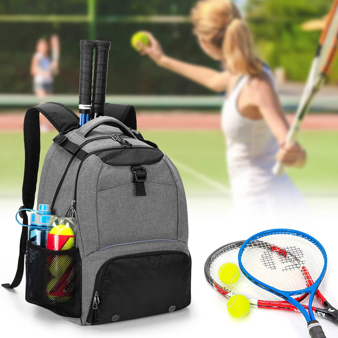 DSLEAF Tennisrucksack für 2 Schläger, Tennistasche mit separatem belüftetem Schuhraum für Tennis-/Pi