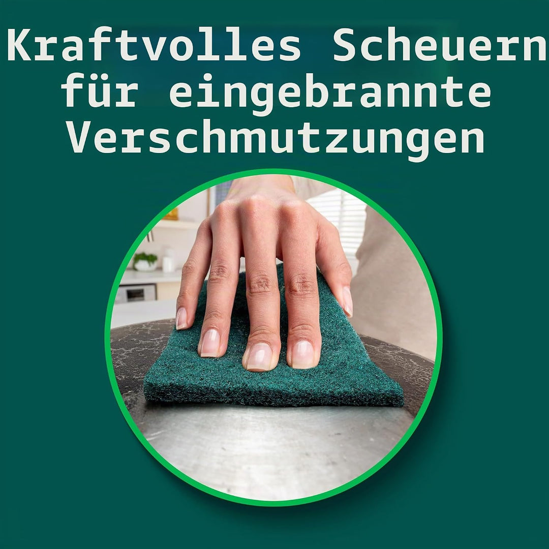 Scotch-Brite Scour Pad Robuste Scheuerschwämme für Küche und Geschirr, Gusseisen, Grün, 30 30 Pads S