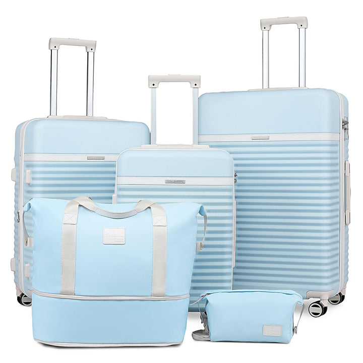 Joyway Kofferset 5tlg von ABS Hartschalen Erweiterbar Trolley Kofferset mit 4 Rollen und TSA-Schloss