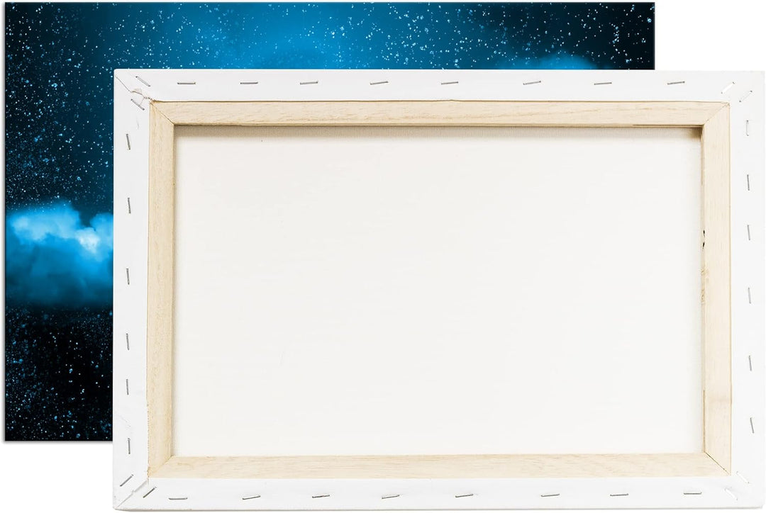 deyoli Mond am bewölkten Nachthimmel Format 100x70 Effekt: Monocrome Blau als Leinwandbild, Motiv fe