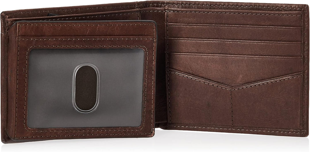 Fossil Herren Neel Leder Bifold Geldbörse 11,43 cm L x 1,905 cm B x 8,89 cm H Braun, Braun