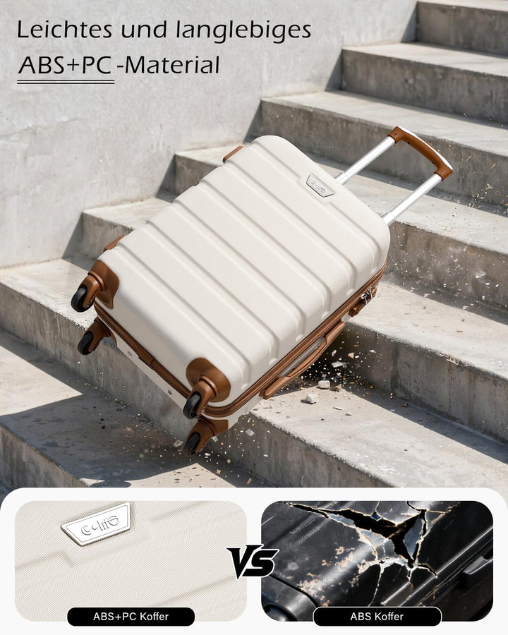 COOLIFE Mittelgrosser Koffer für Urlaubsreise, Kreuzfahrten und Studium im Ausland, 67cm L, PC+ABS,