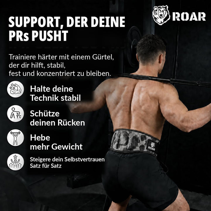 Roar® Gewichthebergürtel Herren und Damen, Lifting Belt for Gym, Powerlifting Gürtel Gewichtheben, W