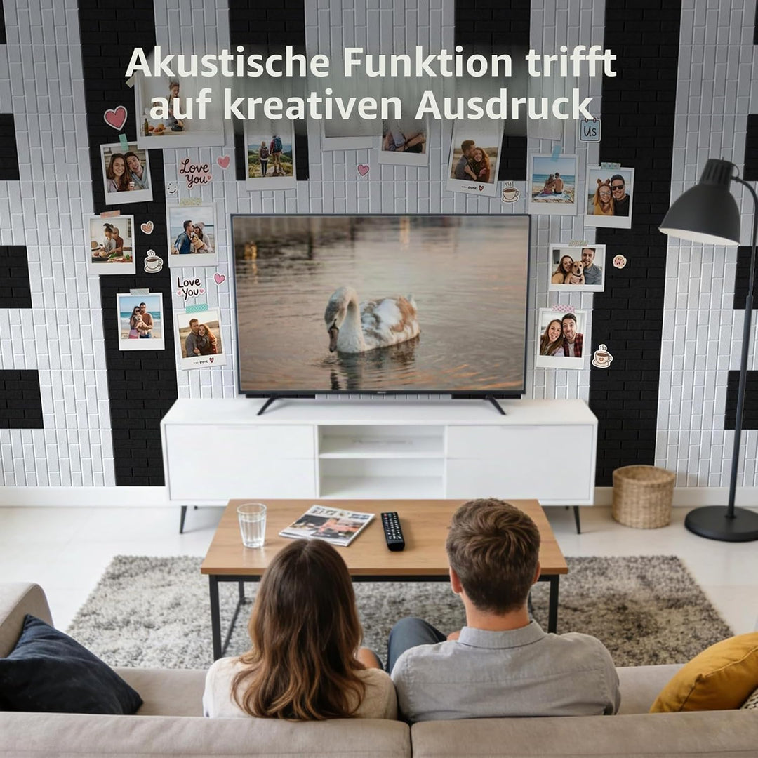 Vieshful Selbstklebende Akustikpaneele für Homeoffice, Musikzimmer, Schlafzimmer &amp; Wohnzimmer – 10 S
