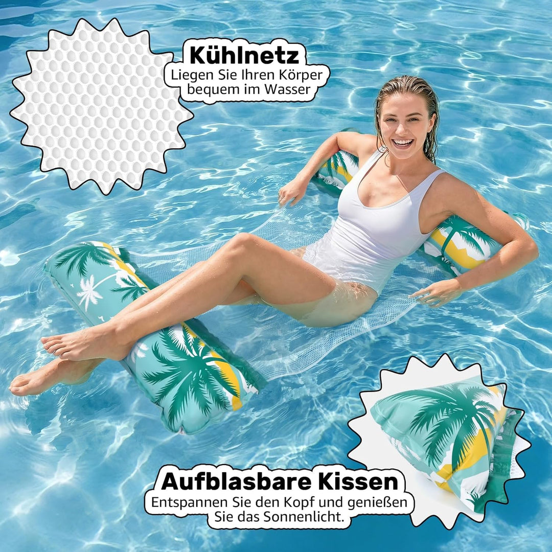 Elidepe Luftmatratze Pool, XL Pool Spielzeug Luftmatratze Wasser, 2 Stück PoolZubehör Spass Erwachse