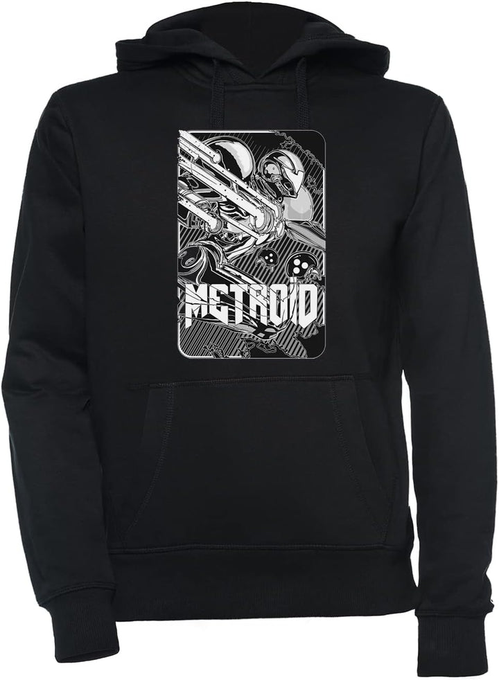 Luxogo Metroid Unisex Schwarz Kapuzenpullover Herren Damen Unisex Black Hoodie Men's Women's M Schwa