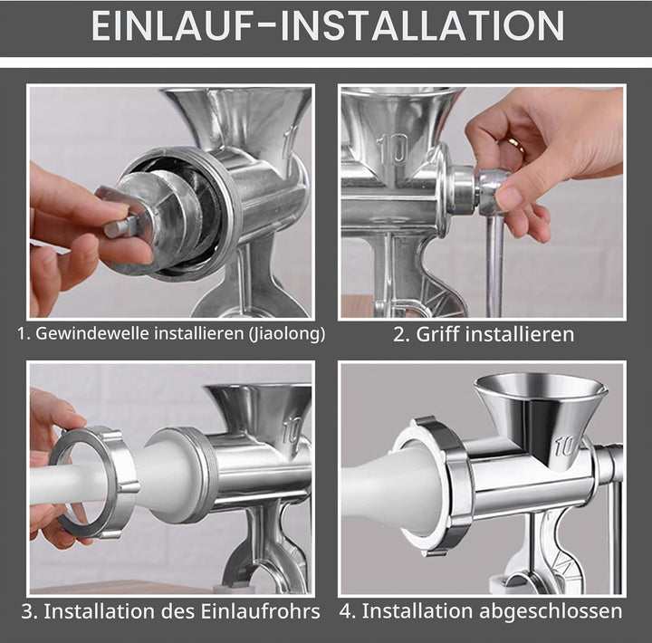 Manueller Fleischwolf aus Aluminiumlegierung mit Handkurbel，mit Tischklemme aus Stahl,Fleischmaschin