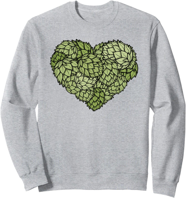 Hoppy Beer Lover Hops Heart Graphic Illustration Sweatshirt