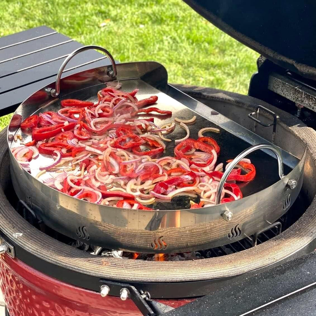 BBQ-Toro Edelstahl Grillplatte Ø 55 cm ideal für 57er Kugelgrill | BBQ Plancha passend für Weber Gri