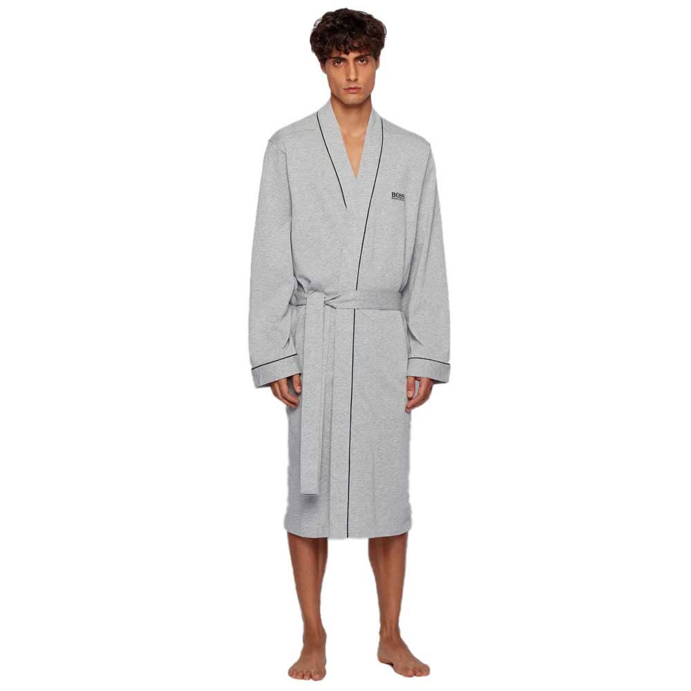 BOSS Hugo Boss Herren Bademantel Kimono BM 10121122 02, Einfarbig S Grau (Medium Grey 33), S Grau (M