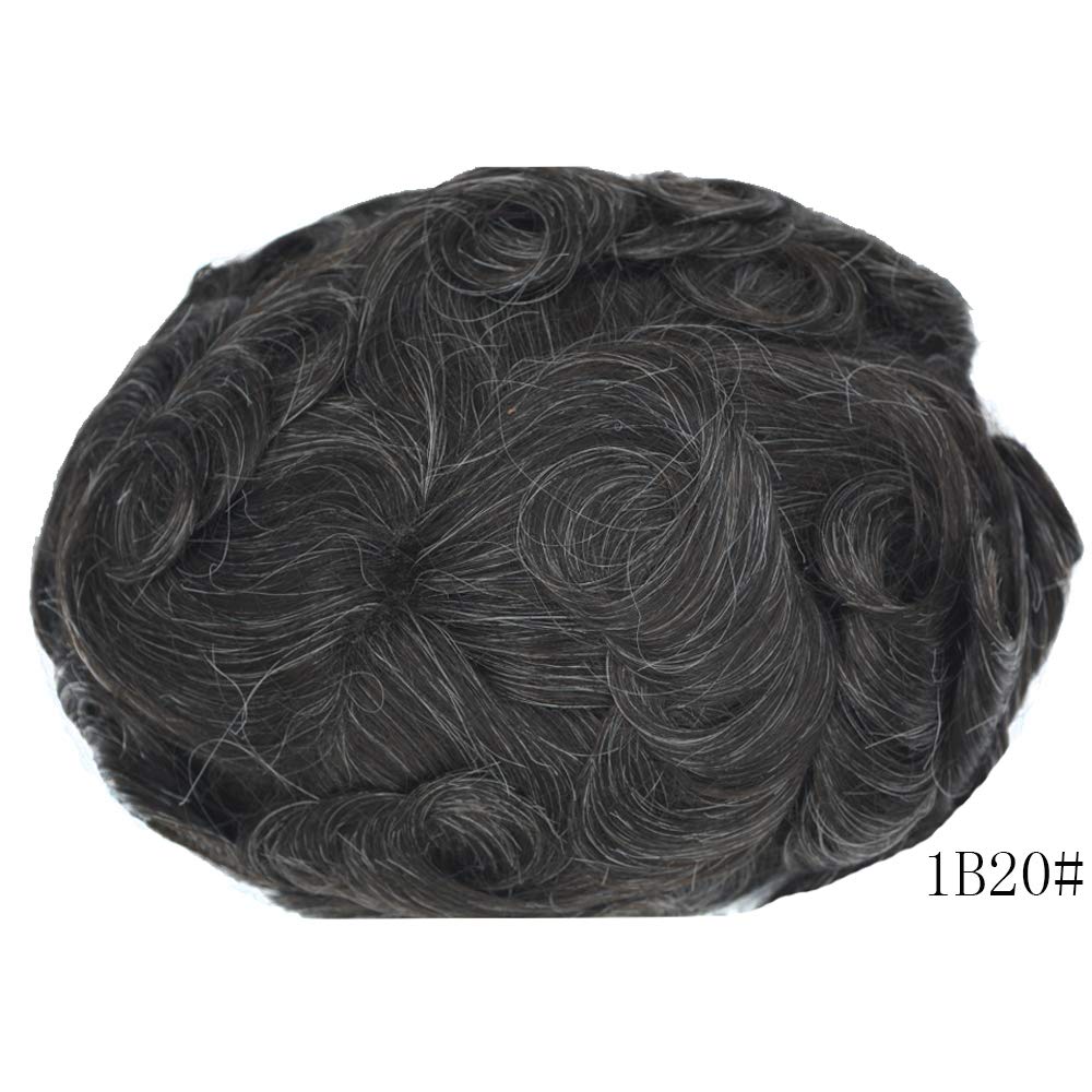 Hairnotion Perücken Echthaar Männer Alle V-Loop super dünne Haut Echthaar Mann 8x10 Zoll toupet für